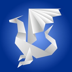 A white origami dragon